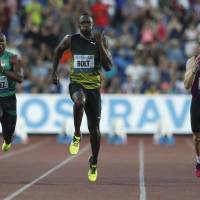 Usain Bolt sprints to victory in the 100-meter race at a Golden Spike meet on Wednesday in Ostrava, Czech Republic. Bolt triumphs in farewell visit to Ostrava
