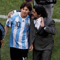 Diego Maradona (right) says Lionel Messi is the world’s best soccer player. Maradona weighs in on Messi, Ronaldo