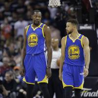 Golden State’s Kevin Durant (left) and Stephen Curry led the Warriors to their second NBA title in three seasons with a 4-1 series win over the Cleveland Cavaliers in the NBA Finals. Stars want to keep Warriors together