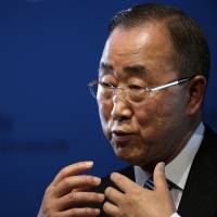 Ban Ki-moon Ex-U.N. chief Ban Ki-moon joins group of former leaders promoting peace