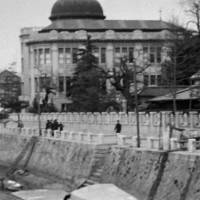 The exhibition hall building, now known as the Atomic Bomb Dome, is seen about a decade before the U.S. atomic bombing in this 16 mm film shot in 1935 by late Hiroshima resident Genjiro Kawasaki. Newly digitized footage shows Hiroshima before A-bomb