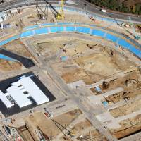 The construction site of the new National Stadium is seen in Tokyo in December. Suicide of Olympic stadium worker should be deemed karoshi: lawyer