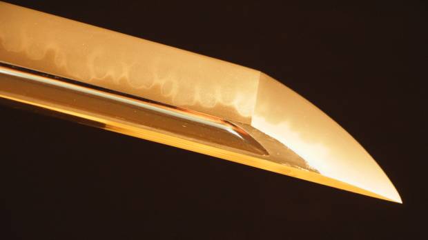 Weaponized art: The tip of a blade made by contemporary swordsmith Ono Yoshimitsu. Hands-on experience whets appetite for Japanese swords
