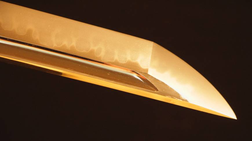 Weaponized art: The tip of a blade made by contemporary swordsmith Ono Yoshimitsu. Hands-on experience whets appetite for Japanese swords