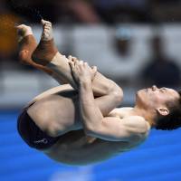 China’s Xie Siyi competes in the men’s 3-meter springboard final at the 2017 FINA World Championships in Budapest on Thursday. China continues diving dominance at worlds