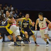 Guard Seiya Ando, seen playing for the Akita Northern Happinets last season, will remain in the top division with the Alvark Tokyo for the 2017-18 campaign. Move from Akita to Tokyo a boost for Ando