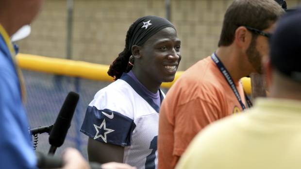 Former Cowboys wide receiver Lucky Whitehead leaves practice at the team’s training camp in Oxnard, California, on Monday. Jets claim wide receiver Whitehead after Cowboys cut him