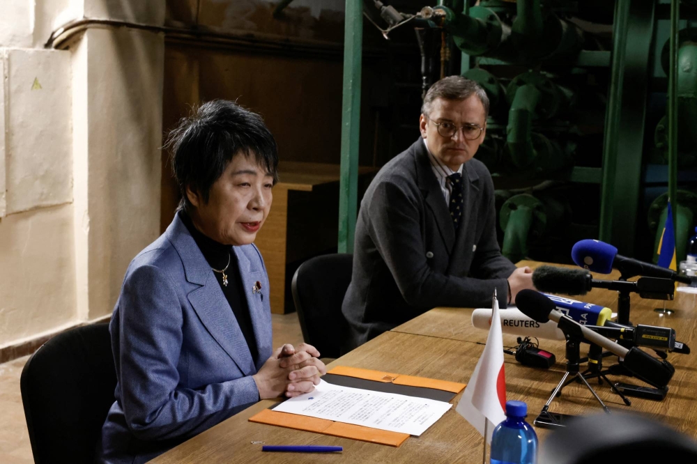 日本外務大臣、ウクライナのアンチドローンシステム支援の約束