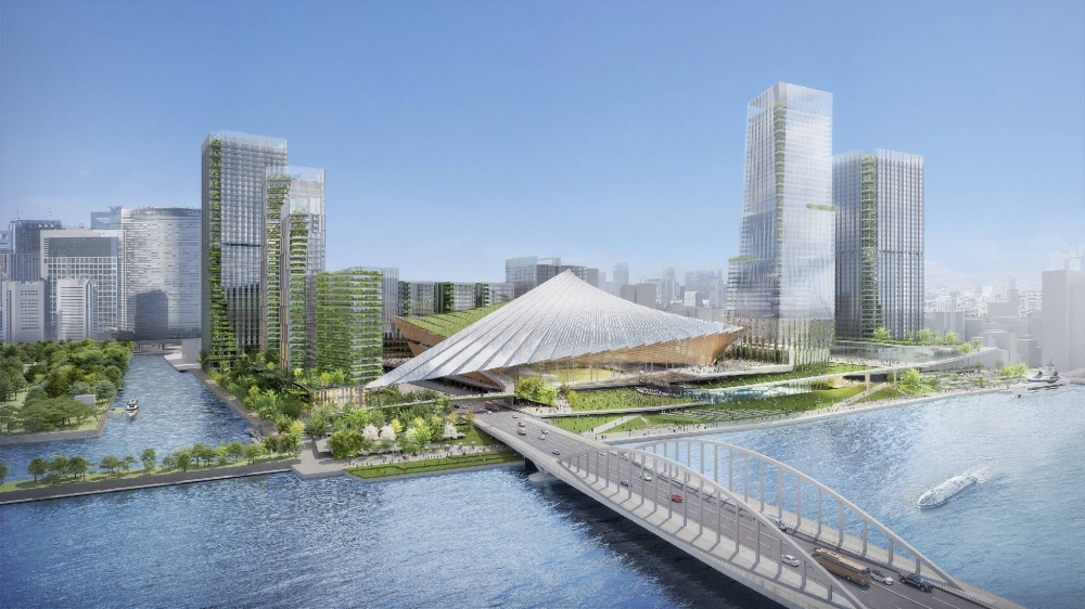 A huge vacant lot at the former site of the world-famous Tsukiji fish market in central Tokyo will turn into a commercial and residential complex feat