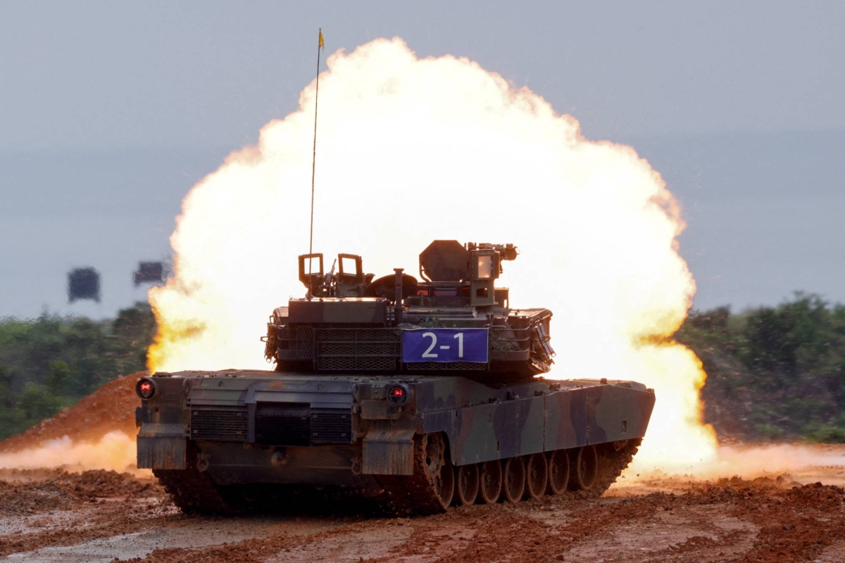 Taiwan's shows off new U.S. Abrams tanks during annual military drills