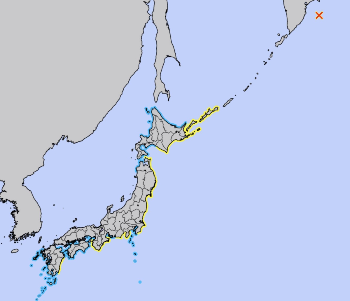 Tsunami warning map today Tsunami warning map today