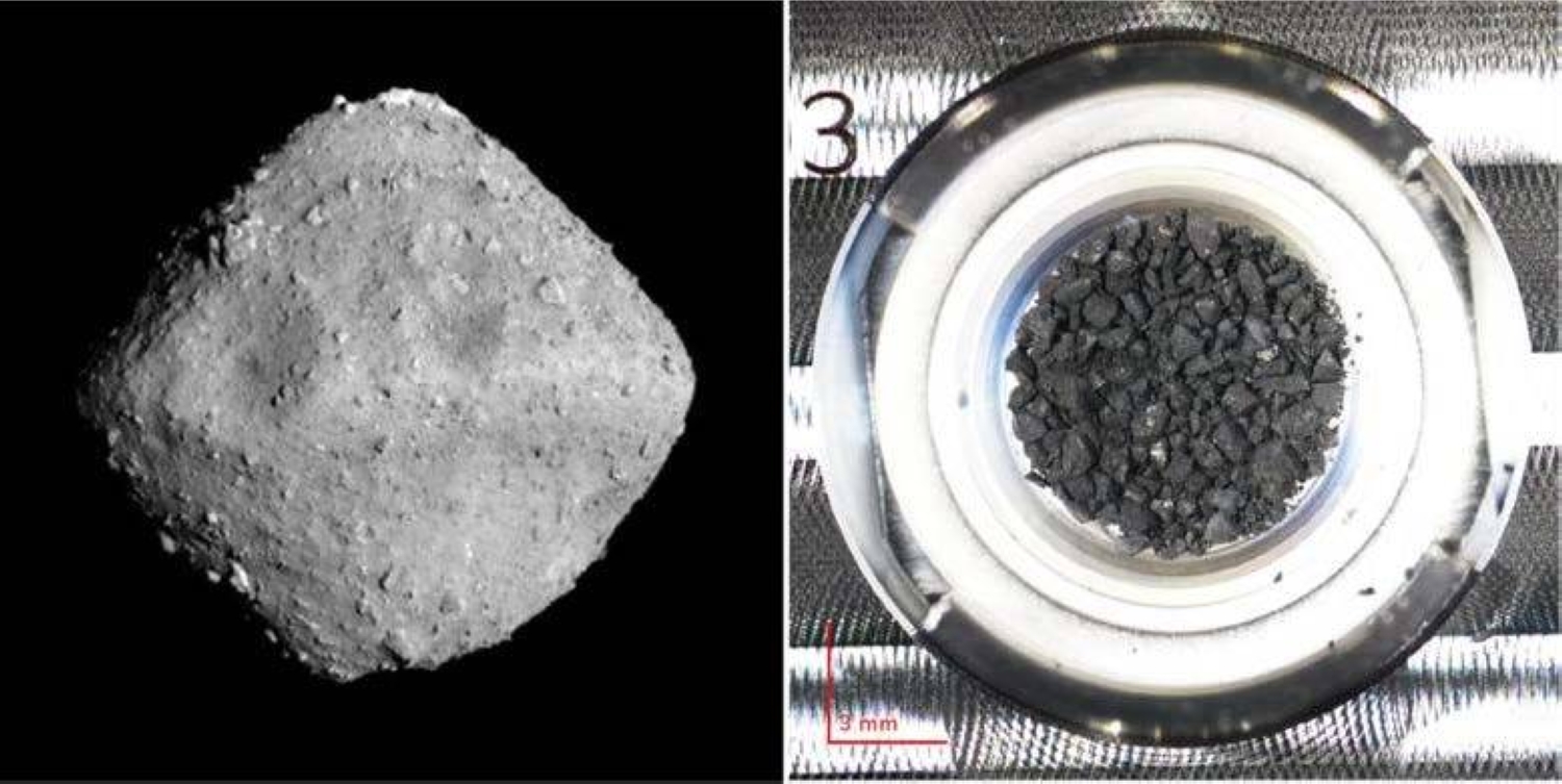 Asteroid Ryugu ice discovery image