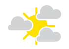 Clouds and sun; pleasant, less humid