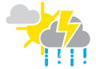 A thunderstorm in spots this afternoon