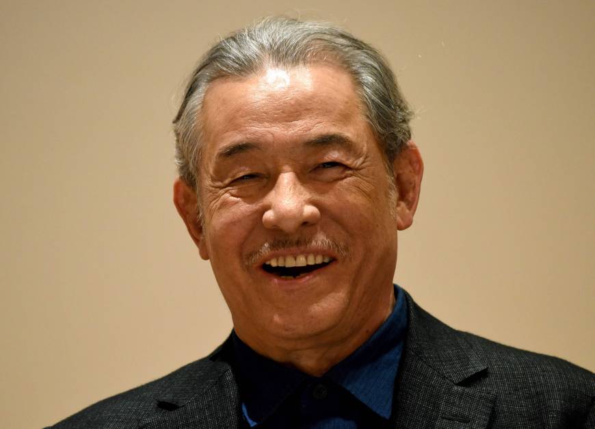 Speaking to style: Fashion designer Issey Miyake speaks to the media at The National Art Center, Tokyo. | AFP-JIJI