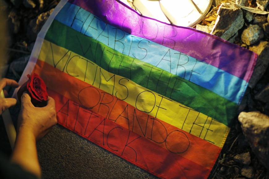 A flag at The Center, an LGBT community center in Las Vegas, Nevada.