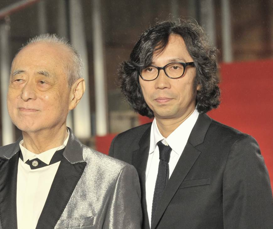 Actor Masahiko Tsugawa and Isao Yukisada, director of 