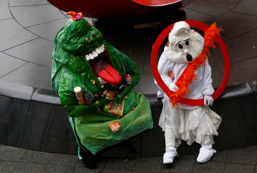 Who you gonna call? — from the  Kawasaki Halloween Parade, Oct. 30. 