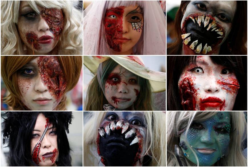 Extreme makeovers — from the  Kawasaki Halloween Parade, Oct. 30. 