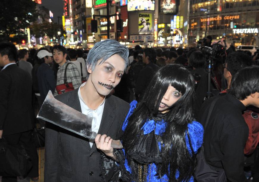 Close shave — from the  Halloween celebrations in Shibuya, Oct. 30. 