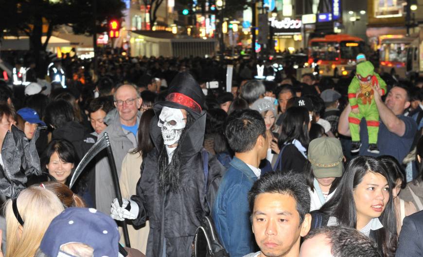 Death waits for no man — from the  Halloween celebrations in Shibuya, Oct. 30. 