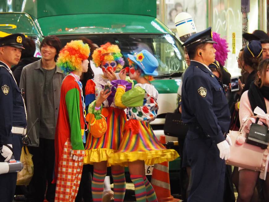 Honk test, 1, 2  — from the  Halloween celebrations in Shibuya, Oct. 30. 