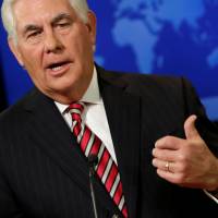 U.S. Secretary of State Rex Tillerson speaks at a news briefing at the State Department in Washington on Aug. 22. | REUTERS