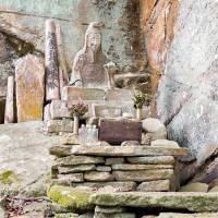Holy man: This statue of Rishu Sennin, who founded Horaiji Temple, is located deep in the mountain where he is said to have performed sacred rituals and ascetic spiritual practice.  Alon Adika | ALON ADIKA