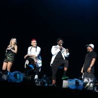 Here\'s the love: Black Eyed Peas brought Korean rapper CI up on stage for their performance of the song \"Where Is The Love?\" | © SUMMER SONIC ALL RIGHTS RESERVED