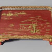 Red-lacquered Liquor tray of Ryukyu, Edo-Meiji period | KYODO
