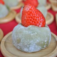 A lump of heaven: Mochi with strawberry, ichigodaifuku, is enough to put pep in the step of any hiker. | AMY CHAVEZ