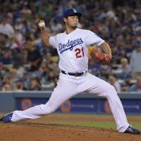 Yu Darvish pitches against the White Sox on Wednesday in Los Angeles. Darvish was placed on the 10-day disabled list on Saturday. | USA TODAY / VIA REUTERS