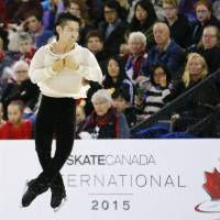 Daisuke Murakami, seen here at Skate Canada in 2015, is hoping to join Yuzuru Hanyu and Shoma Uno on Japan\'s Olympic team for the 2018 Games. | AP