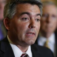 U.S. Sen. Cory Gardner (R-CO) faces reporters following a Republican policy meeting on Capitol Hill in Washington Sept. 12. | REUTERS