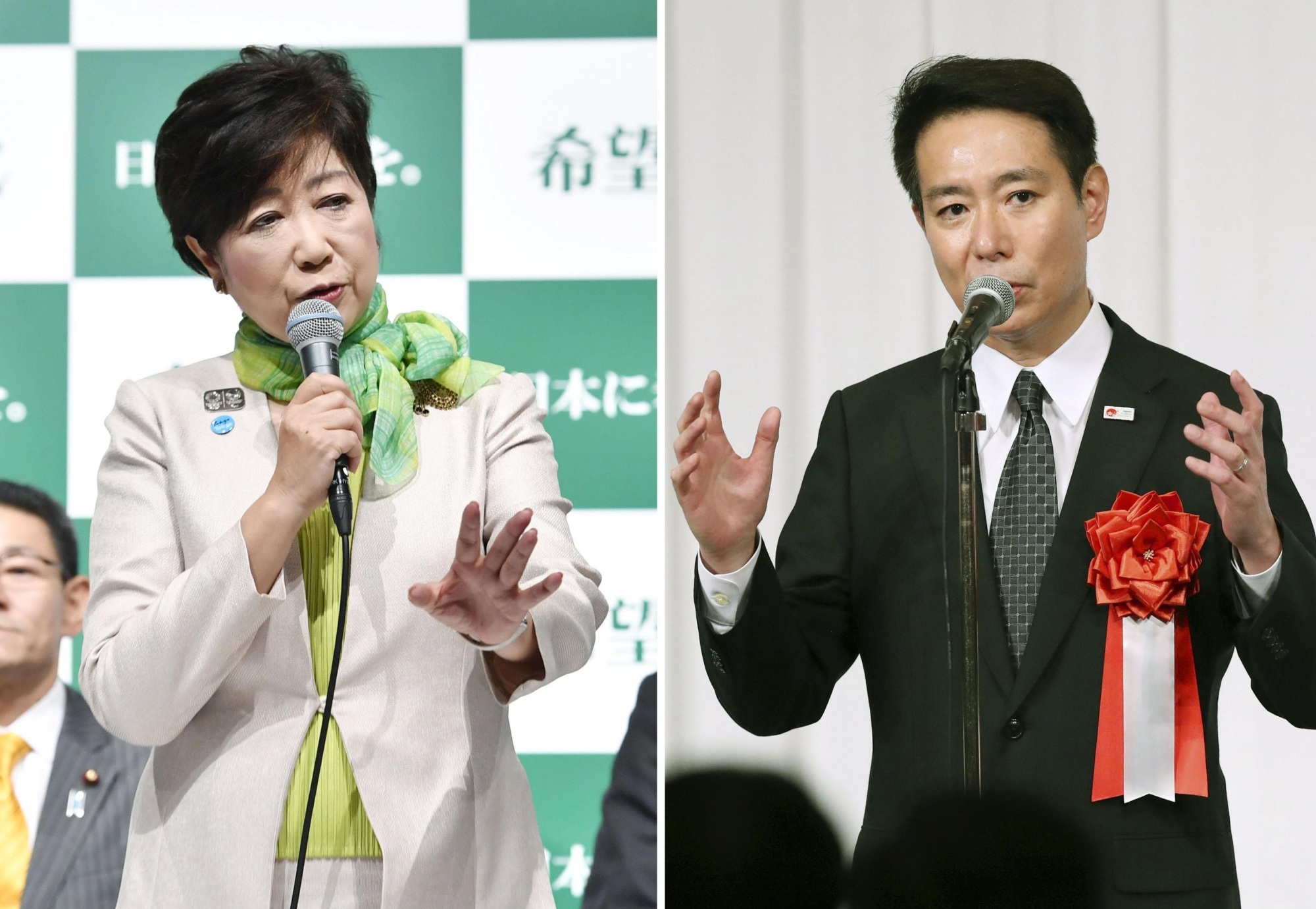 Democratic Party leader Seiji Maehara is considering letting the party's members run under Yuriko Koike's new party Kibo no To in the coming Lower House election, sources said Wednesday. | KYODO