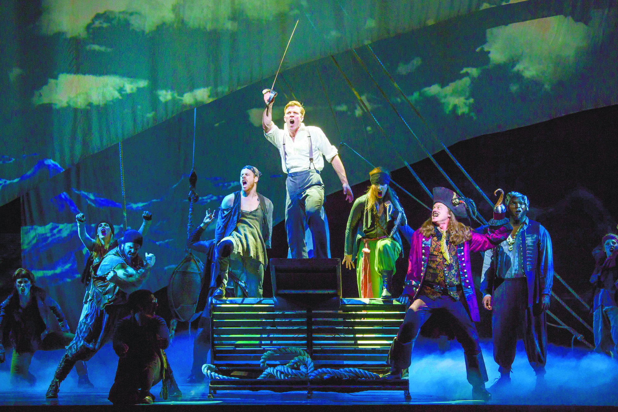 People power: At a time when theater has been pushing digital innovation, 'Finding Neverland' stands out because of its success with low-tech effects. | &#169; JEREMY DANIEL