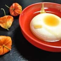 Light and refreshing: A bowl of fresh tofu in a light sauce is part of the shōjin ryōri course of vegetarian food designed for monks at Eishoji, a Zen temple. | AMY CHAVEZ