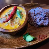 Hot as you like: A serving of datshi, Bhutan\'s national dish, at Calms. | ROBBIE SWINNERTON