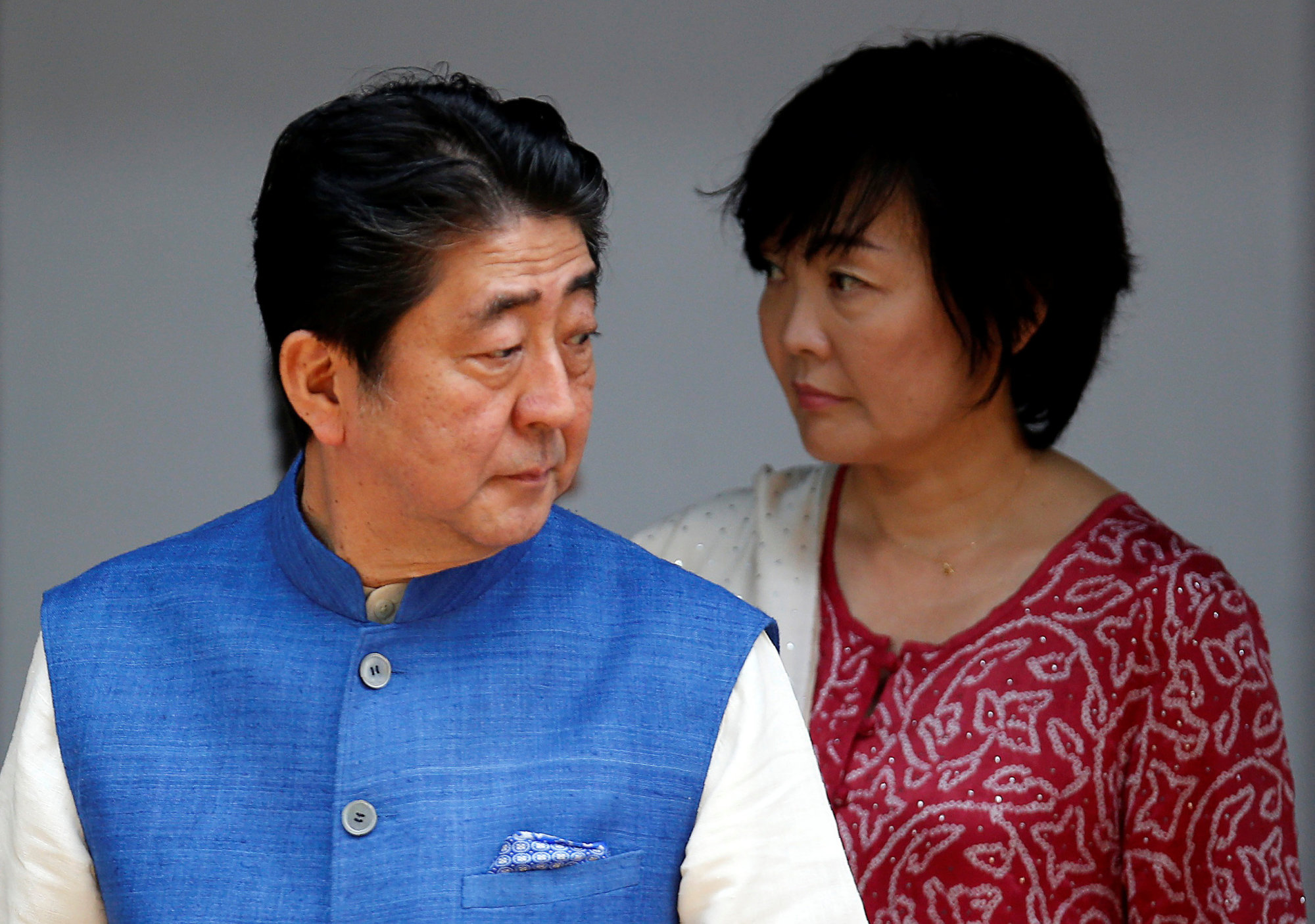 Could do better: Prime Minister Shinzo Abe and his wife, Akie, visit Gandhi Ashram in Ahmedabad, India, on Wednesday. | REUTERS