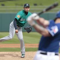 Hisashi Iwakuma has admitted he will not pitch again for the Seattle Mariners this year. | KYODO