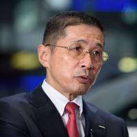 Nissan CEO Hiroto Saikawa speaks during an interview at the Nissan Crossing showroom in Ginza in September. The carmaker said an internal probe discovered that uncertified staff continued to be involved in a process to check the steering of finished cars until Oct. 11 — a week after Saikawa publicly apologized for the misconduct.  | BLOOMBERG
