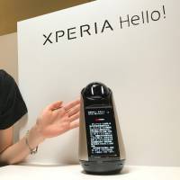 Sony Mobile Communications Inc.\'s Xperia Hello reads and displays news during a demonstration in Tokyo on Tuesday. | KAZUAKI NAGATA