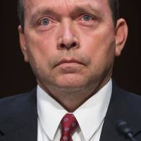 Christopher Sharpley, nominee for inspector general of the Central Intelligence Agency, testifies during his confirmation hearing before the Senate Select Committee on Intelligence on Capitol Hill in Washington on Tuesday. | AFP-JIJI