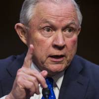 Jeff Sessions, U.S. attorney general, testifies during a Senate Judiciary Committee hearing in Washington on Wednesday. Sessions told senators he won\'t answer questions about his conversations with President Donald Trump over the firing of FBI Director James Comey. | BLOOMBERG