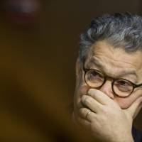 Sen. Al Franken, a Democrat from Minnesota, listens during a Senate Judiciary Committee hearing with Jeff Sessions, U.S. attorney general, in Washington, on Wednesday. | BLOOMBERG