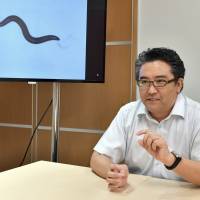 Takaaki Hirotsu, CEO of Hirotsu Bio Science, is interviewed at his office in Tokyo\'s Akasaka district on Sept. 25. | YOSHIAKI MIURA