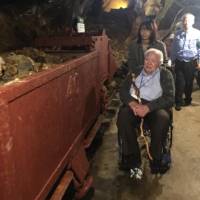 Henry Chamberlain visits earlier this month the former Hosokura lead and zinc mine where he was sent as a prisoner of war after being captured by the Imperial Japanese Army in the Philippines in the 1940s. | COURTESY OF REBECCA CHAMBERLAIN