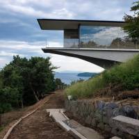 Room with a view: The ocean-side extremity of the 100-meter gallery at the Enoura Observatory, Kanagawa Prefecture, which is oriented to frame the sun at dawn. | ROB GILHOOLY