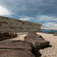 A stone path leads toward the ocean at the Enoura Observatory in Kanagawa Prefecture. | ROB GILHOOLY
