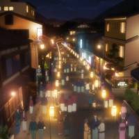 Overview of the bonbori lantern festival in Yuwaku Onsen from \"Hanasaku Iroha.\" | CRUNCHYROLL